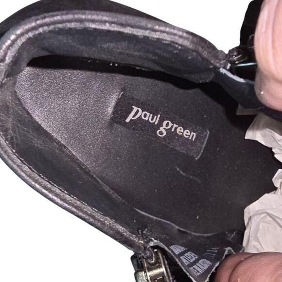 Paul Green Boots US SIZE 8 Malibu Bootie Black Nubuck Double Zip Block Heel New - Picture 10 of 13